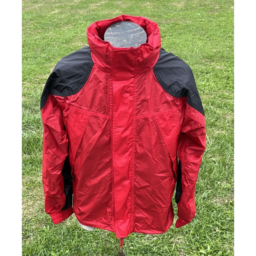 Bass‎ Pro Shops Jacket Mens Small Red Black Nylon Windbreaker Fishing Outdoors